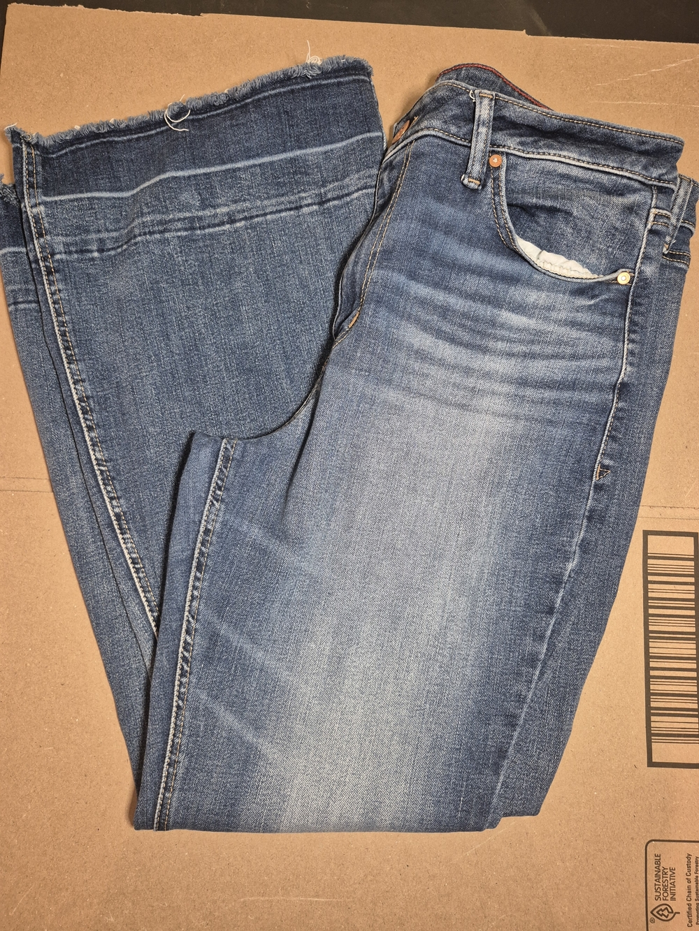Women's Boot Cut Jeans in Medium Blue Denim